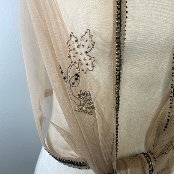 PRESTON & YORK sheer beaded shawl | wrap - Picture 1 of 8